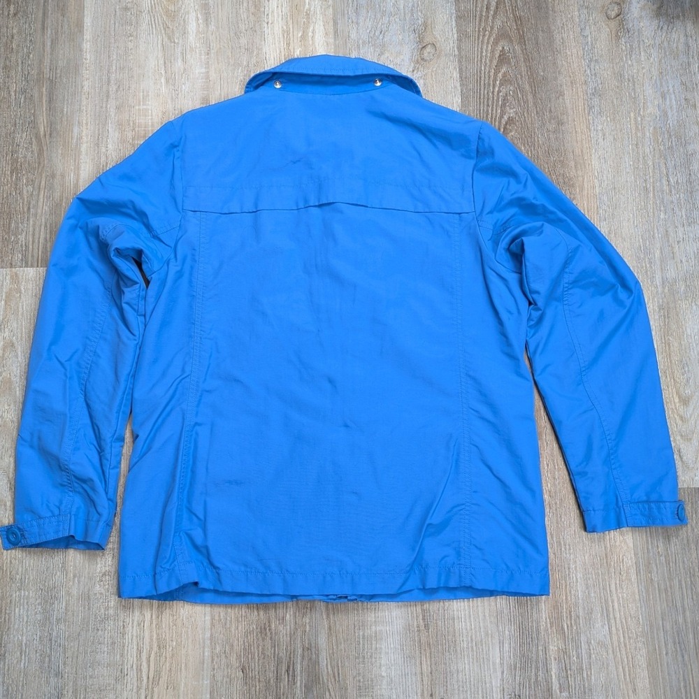 Lands End Blue Lightweight Utility Jacket Women's Medium Zip Snap Front Pockets - Picture 2 of 9